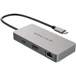 Hyper - HDMB2 Chrome 5-in-1 USB-C Hub - Gray